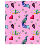 Hearts & Peacocks - Pink & Cyan Delight t-shirts