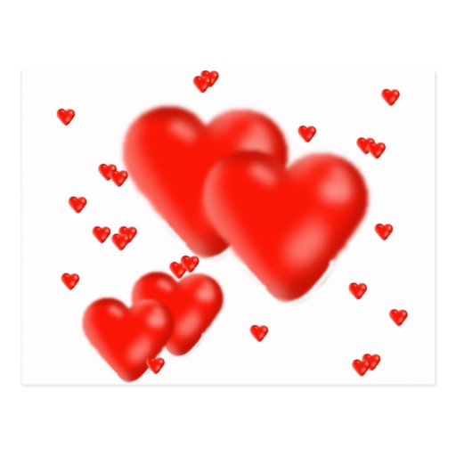 hearts post card