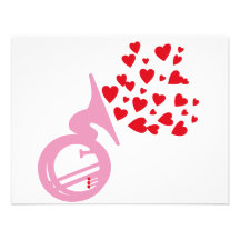 Hearts Tuba Personalized Announcement
