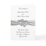Hearts White Wedding Program Card