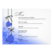 Heartstrings Dinner Menu cobalt Invite