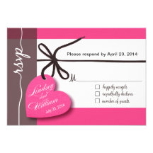 Heartstrings RSVP 1 Response pink Announcement