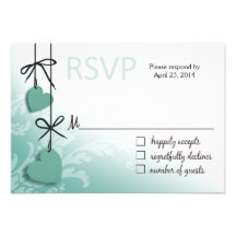 Heartstrings RSVP 2 Response mint Invitation