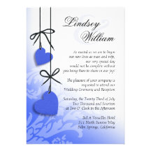 Heartstrings Wedding cobalt Announcements