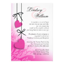 Heartstrings Wedding fuschia Invitations
