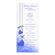 Heartstrings Wedding Program cobalt Personalised Invitations