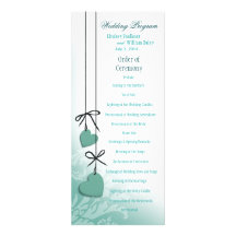 Heartstrings Wedding Program mint Personalised Invites