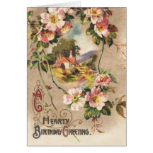 Hearty Birthday Greeting Vintage Cards