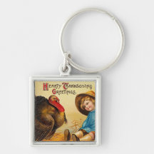 Hearty Thanksgiving Greetings Key Chain