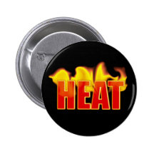 Heat Logo With Burning Flames Badge Name Tag Pinback Button