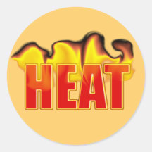 Heat With Burning Flames Name Gift Tag Bookplate Sticker