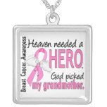 Heaven Needed A Hero Grandmother Breast Cancer Custom Necklace