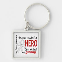 Heaven Needed A Hero Granny Lung Cancer Keychains