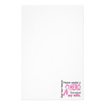 Heaven Needed A Hero Wife Breast Cancer Customised Stationery