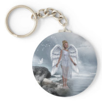Heavenly Angel Unicorn Scene Keychain