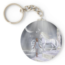 Heavenly Angel Unicorn Scene Keychains