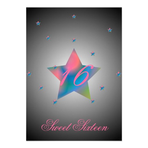 Heavenly Star Sweet Sixteen-Customise Custom Invite