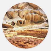 Heavily eroded sandstone, Arizona, U.S.A. Desert Sticker