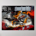 Heavy Metal Bike Rider Burn Poster posters
