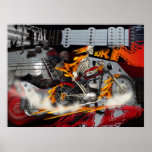 Heavy Metal Bike Rider Burn Poster posters