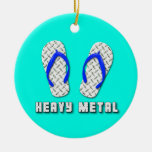 Heavy Metal Diamond Plated Flip Flops Christmas Ornaments