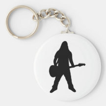 heavy metal guitar player keychain