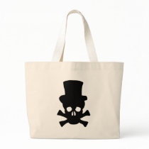 Heavy Metal Skull with Top hat Canvas Bags