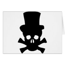 Heavy Metal Skull with Top hat Card