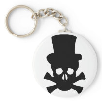 Heavy Metal Skull with Top hat Key Chains