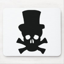 Heavy Metal Skull with Top hat Mouse Mat