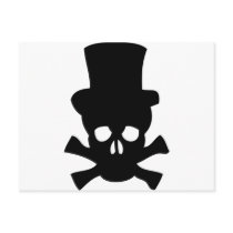 Heavy Metal Skull with Top hat Postcards