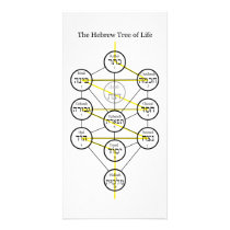 Hebrew Kabbalistic Tree of Life with Flaming Sword Picture Card