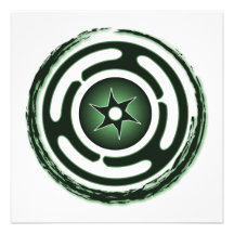 Hecate's Wheel (Green) Invitations