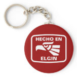 Hecho en Elgin personalizado custom personalised keychains