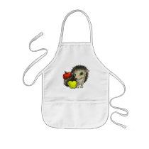 Hedgehog and apples aprons