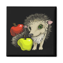 Hedgehog and apples magnets