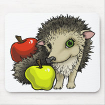 Hedgehog and apples mousepad