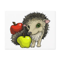 Hedgehog and apples post cards