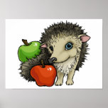 Hedgehog and apples posters