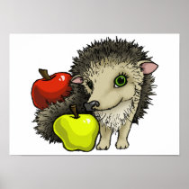 Hedgehog and apples posters