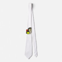 Hedgehog and apples neck tie