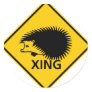 Hedgehog Crossing Highway Sign Stickers