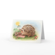Hedgehog Summer afternoon Greeting Cards