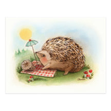 Hedgehog Summer afternoon Postcards
