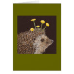 Hedgehog with Common Tansy card