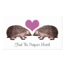 Hedgehogs in Love Romantic Matchmaking Dating Business Card Templates