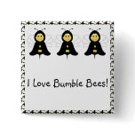 HeeBee Bumble Bee Customisable Button