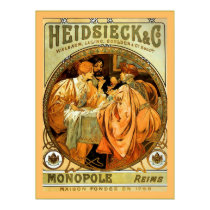 Heidsieck and Co. Vintage Mucha Champagne posters