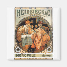 Heidsieck & Co ~ by Alphonse Mucha Magnets