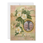 Heirloom Rose 50th Anniversary Personalised Photo invitations